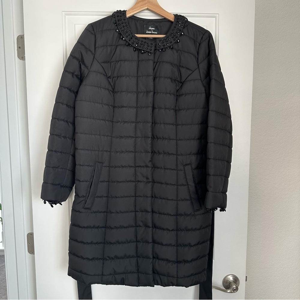 Dennis Basso Black Embellished Women's Coat